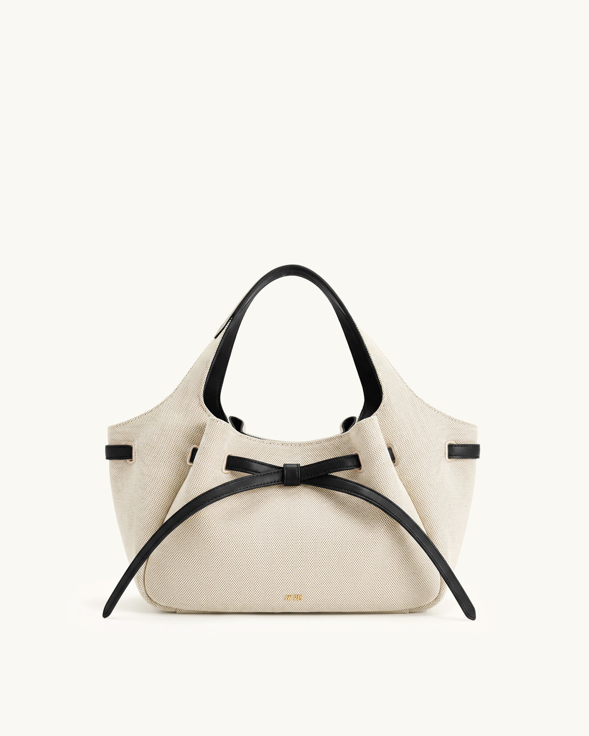 Mabel Soft Bow Tote Bag - Black Canvas
