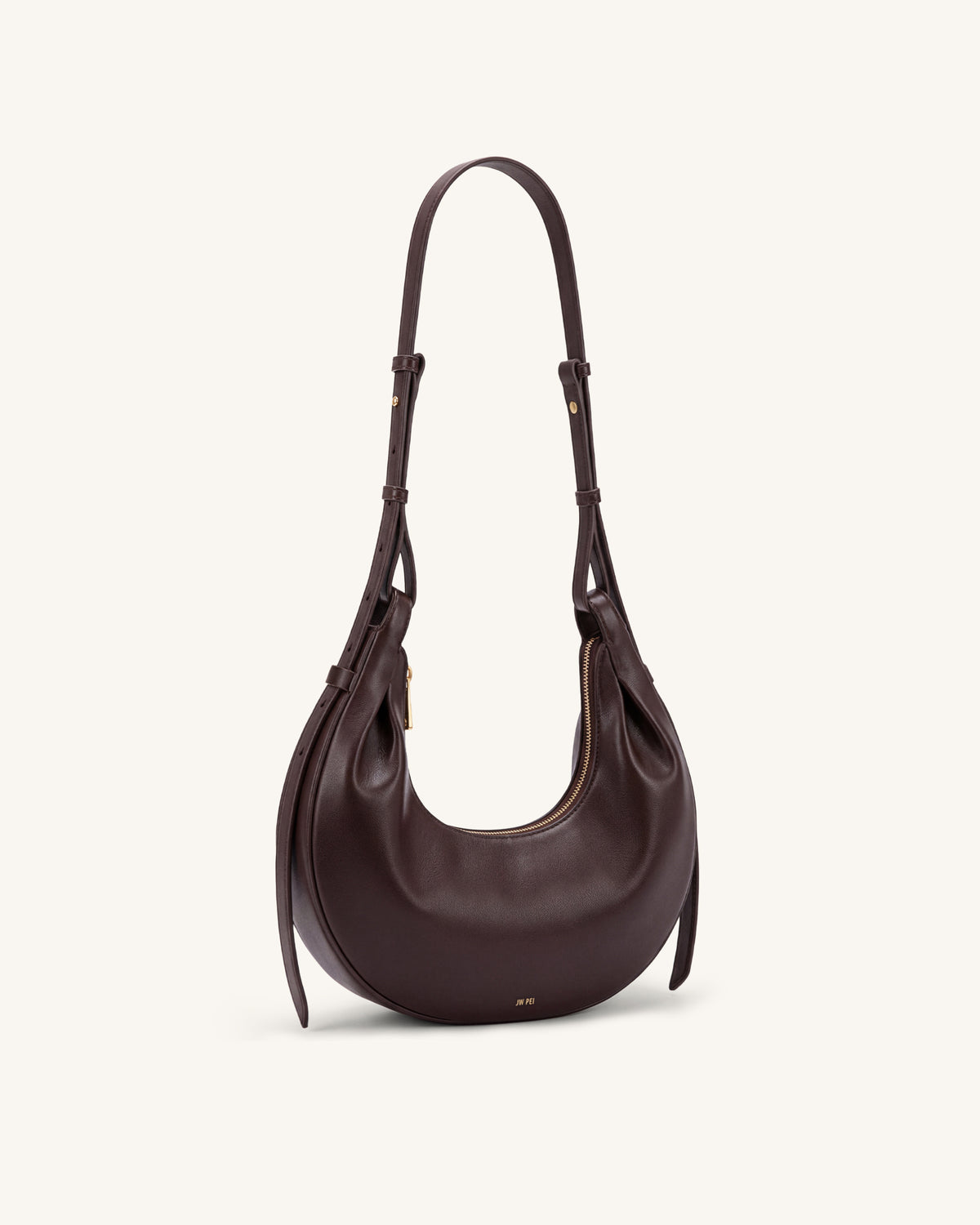 Sharon Crescent Crossbody Bag - Dark Brown