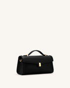 Delphine Saffiano Top Handle Bag - Black