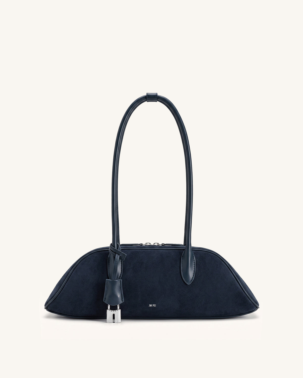Zora Faux Suede Shoulder Bag - Navy Blue