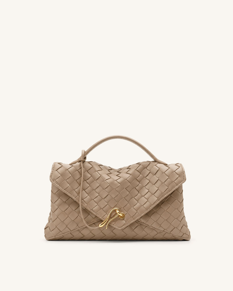 Celeste Woven Envelope Bag - Khaki