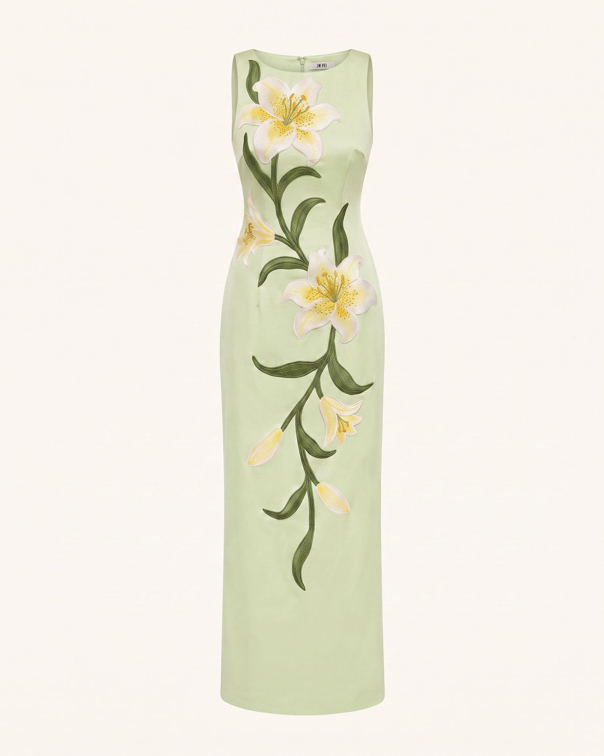 Lily Floral Print Sleeveless Column Maxi Dress - Pistachio Green