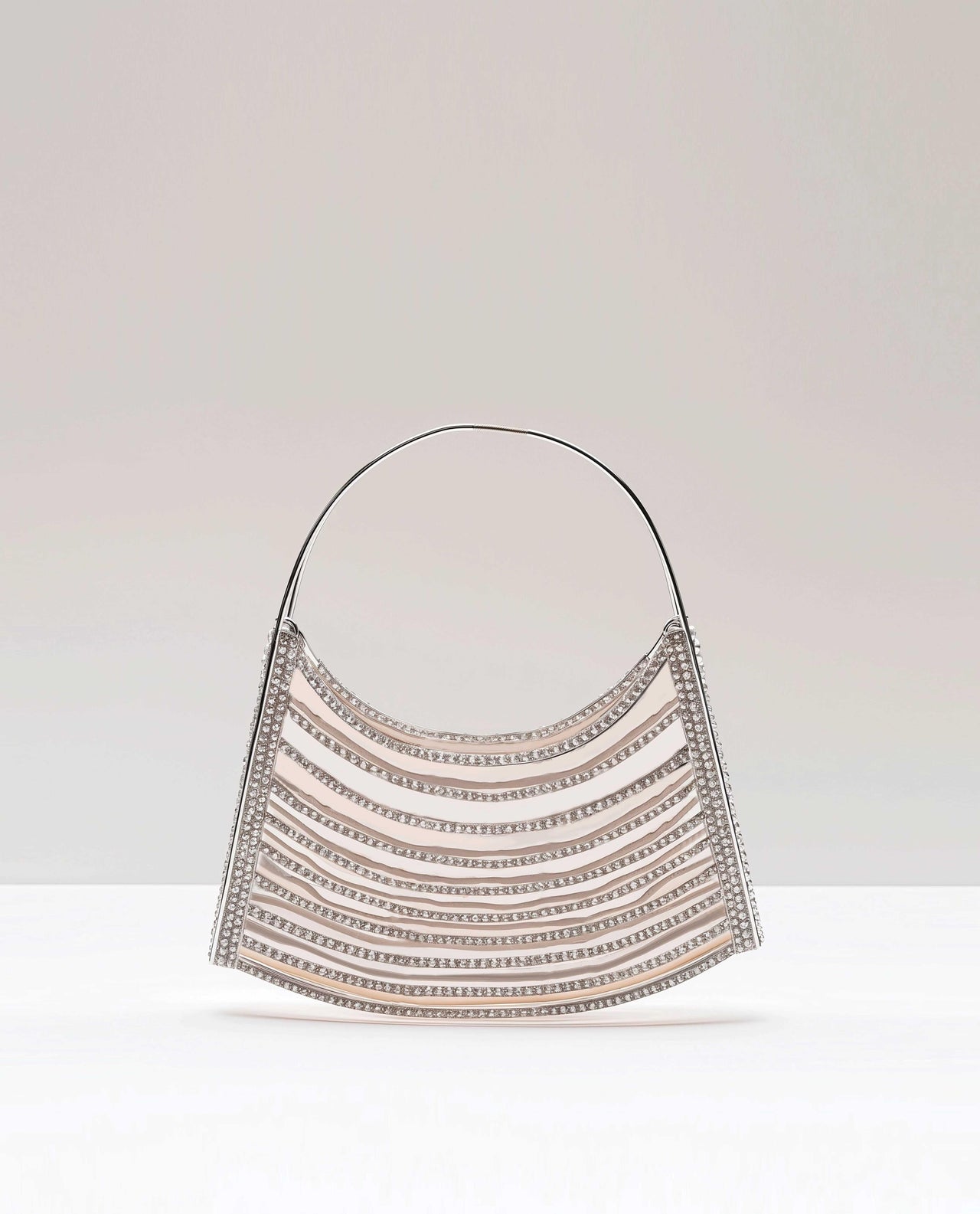 Crystal Embellished Handbag-Silver
