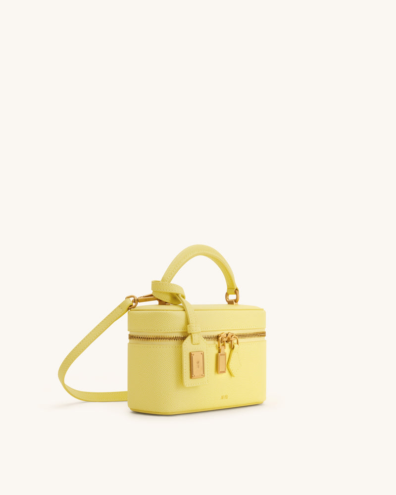 Cleo Box Shape Top Handle Bag - Yellow