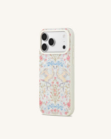 Vintage Romance Swan Pearl Shell Phone Case - White