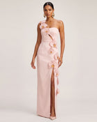 Orchid Embellished Cutout Slit Maxi Dress - Light Pink