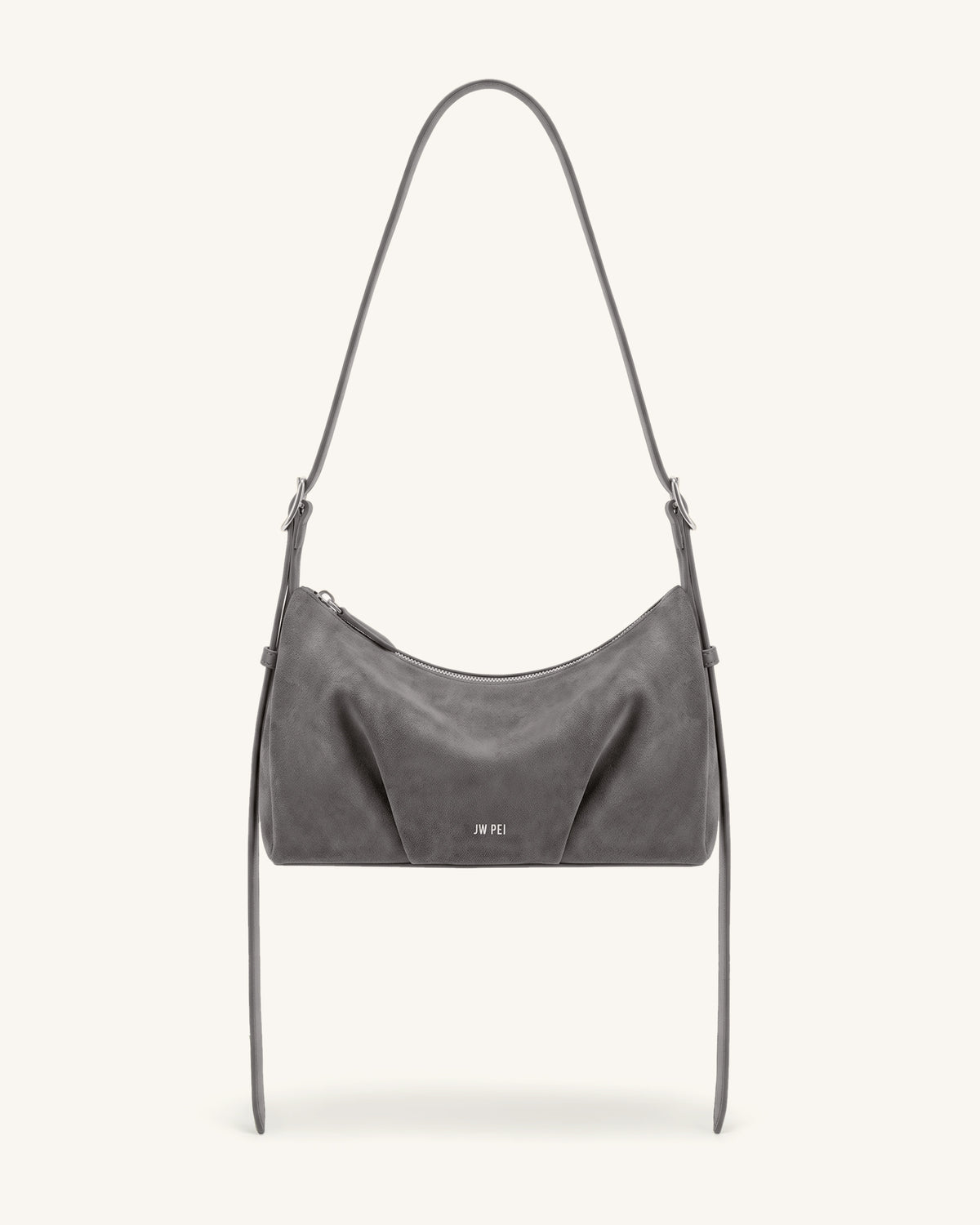 Loriette Faux Suede Crossbody Bag - Dark Gray