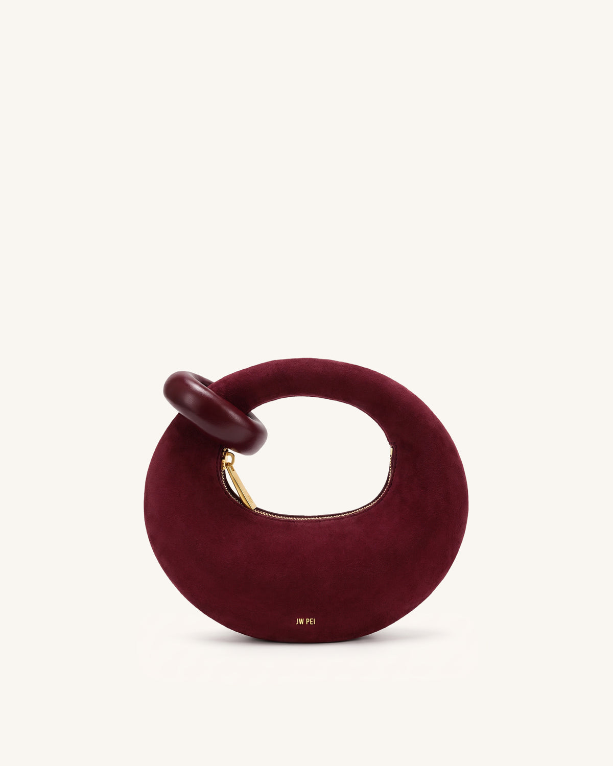 Abacus Faux Suede Mini Top Handle Bag - Burgundy