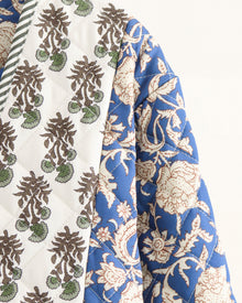 Boho Floral Quilted Jacket - Blue Multi