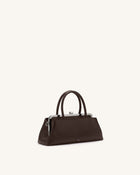 Anouk Frame Top Handle Bag - Dark Brown