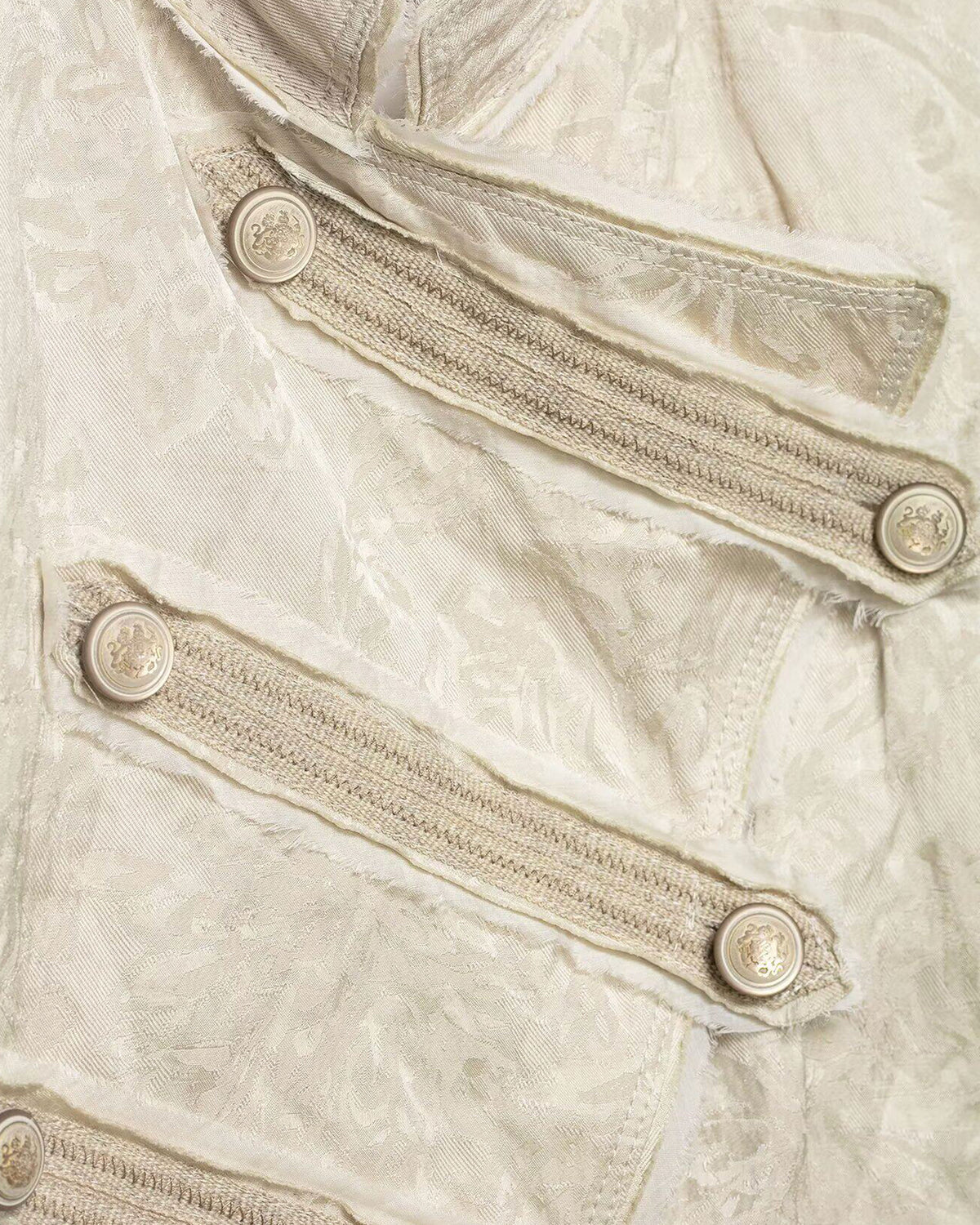 Jacquard Military-Inspired Jacket - Ivory