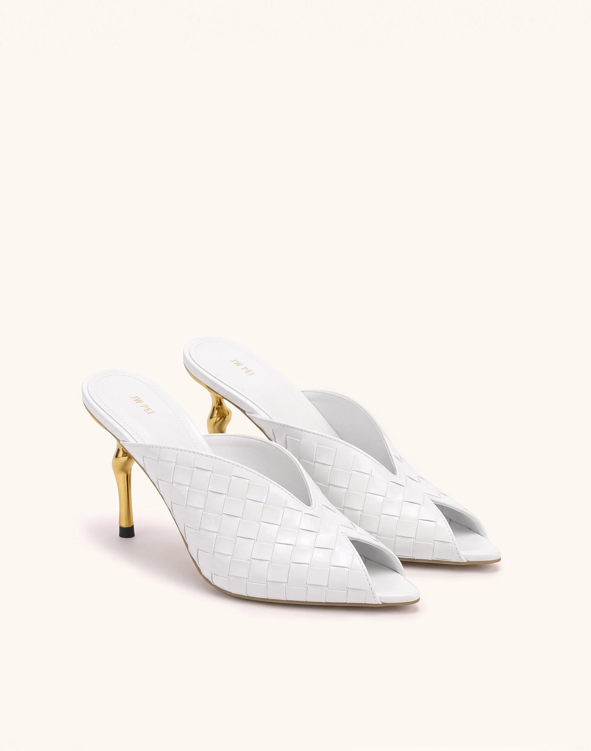 Ellie Woven Mules - White