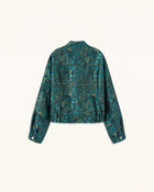 Metallic Abstract Pattern Jacket - Teal Gold