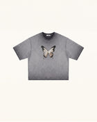 The Radiant 3D Pearl Butterfly  Tee - Acid Charcoal