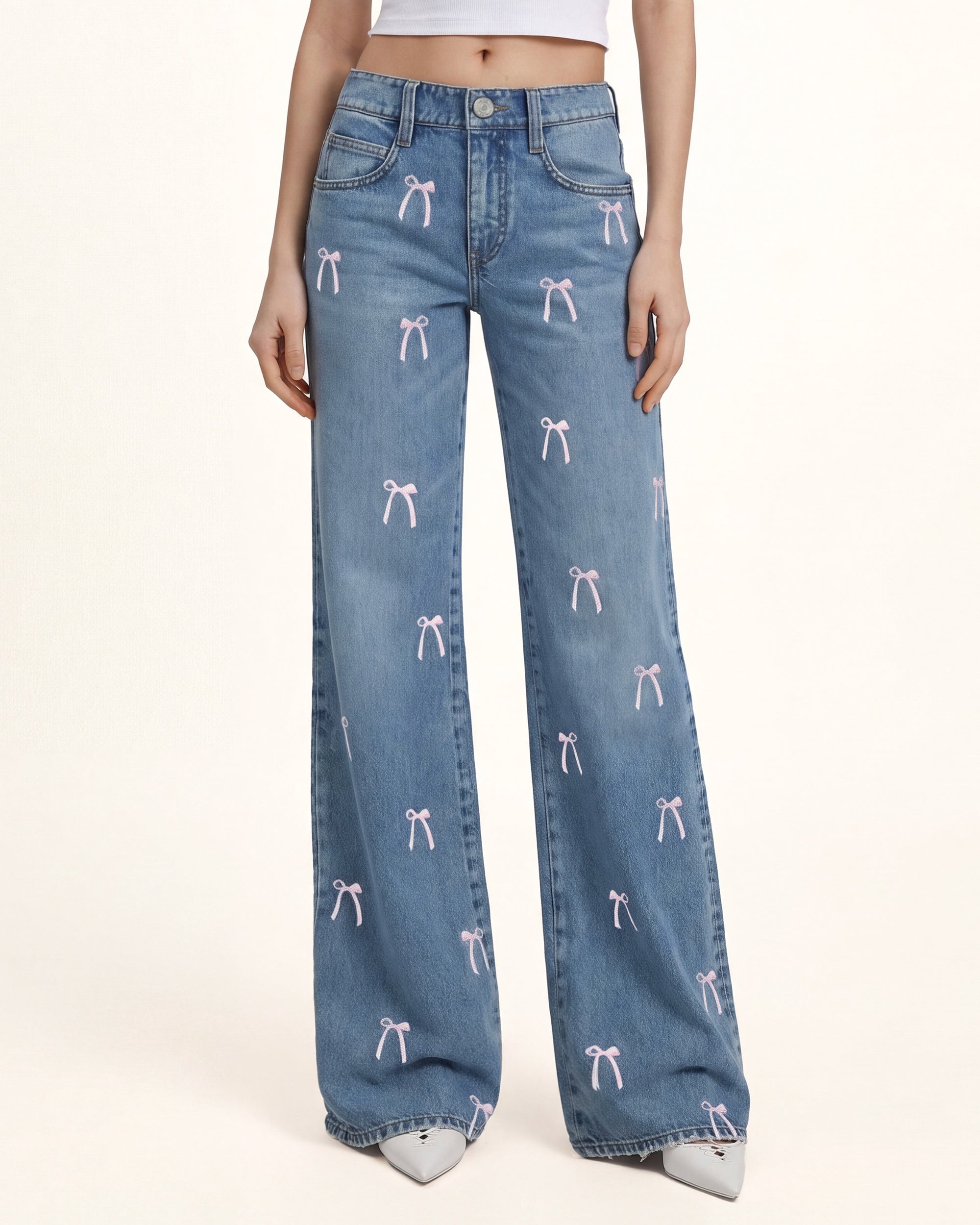 The Daydreamer Pastel Bow-Knot  Jeans - Dancing in The Moonlight