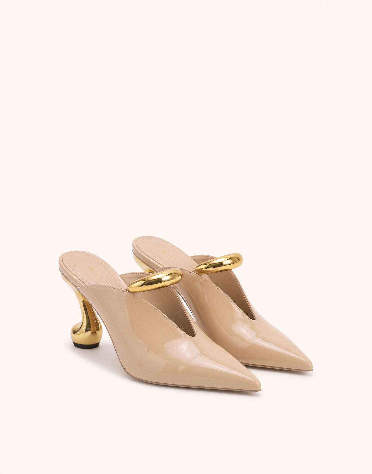 Helena Pierced Pointed-Toe Mules - Nude