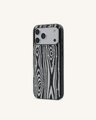 Zebra Rhinestone Phone Case - Black