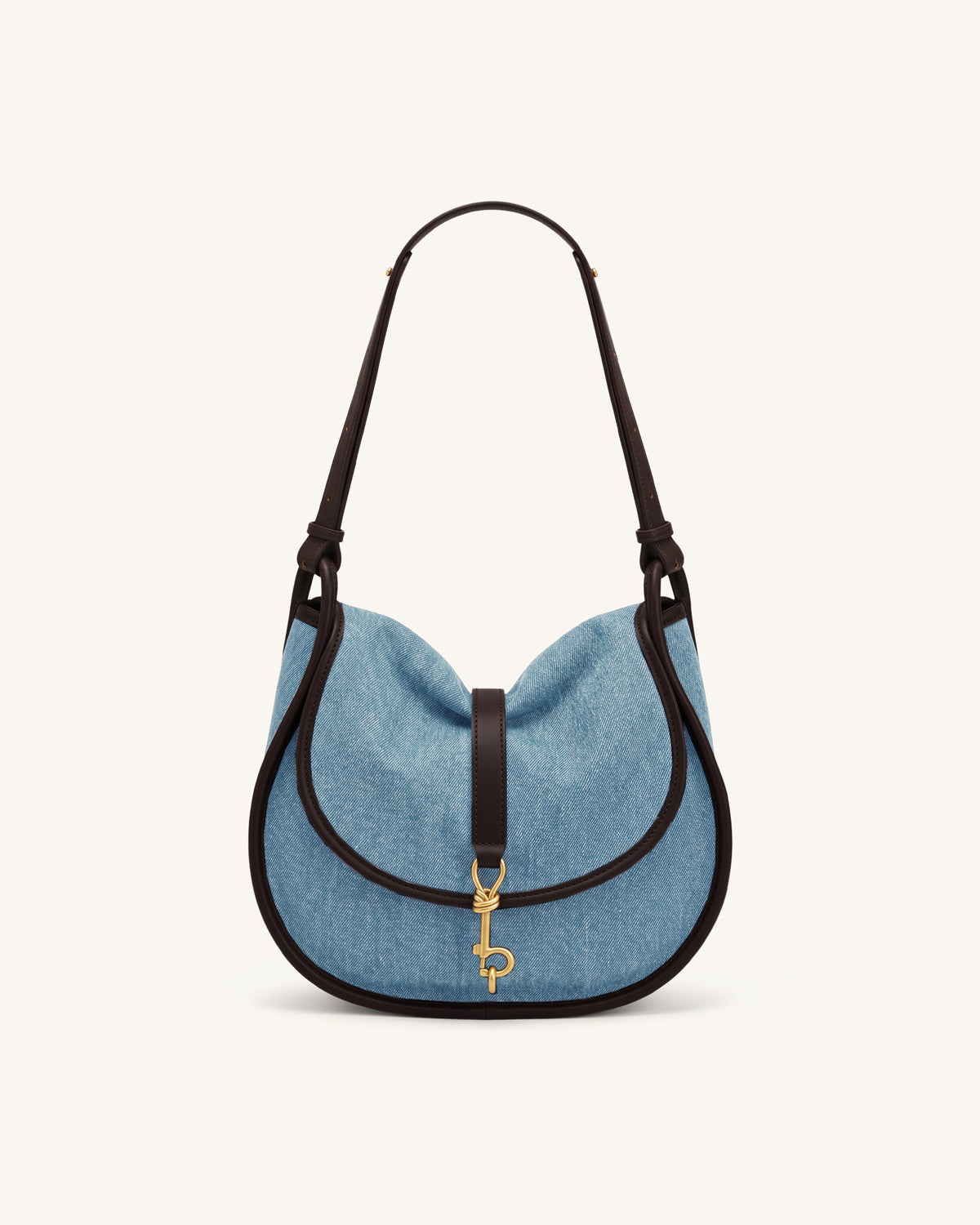 Arla Small Hobo Bag - Light Blue Denim