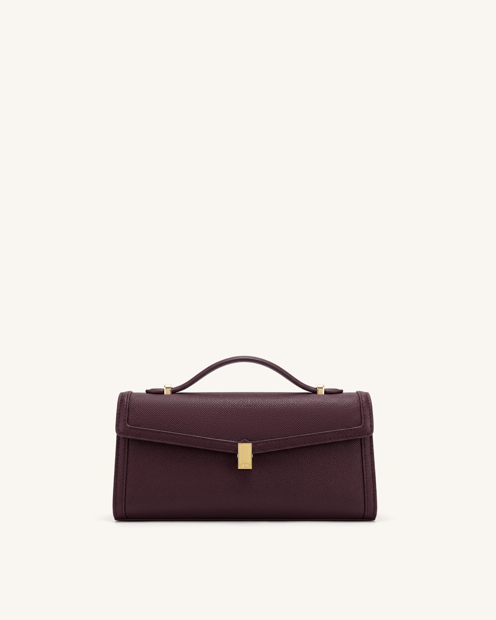 Delphine Saffiano Top Handle Bag - Deep Burgundy