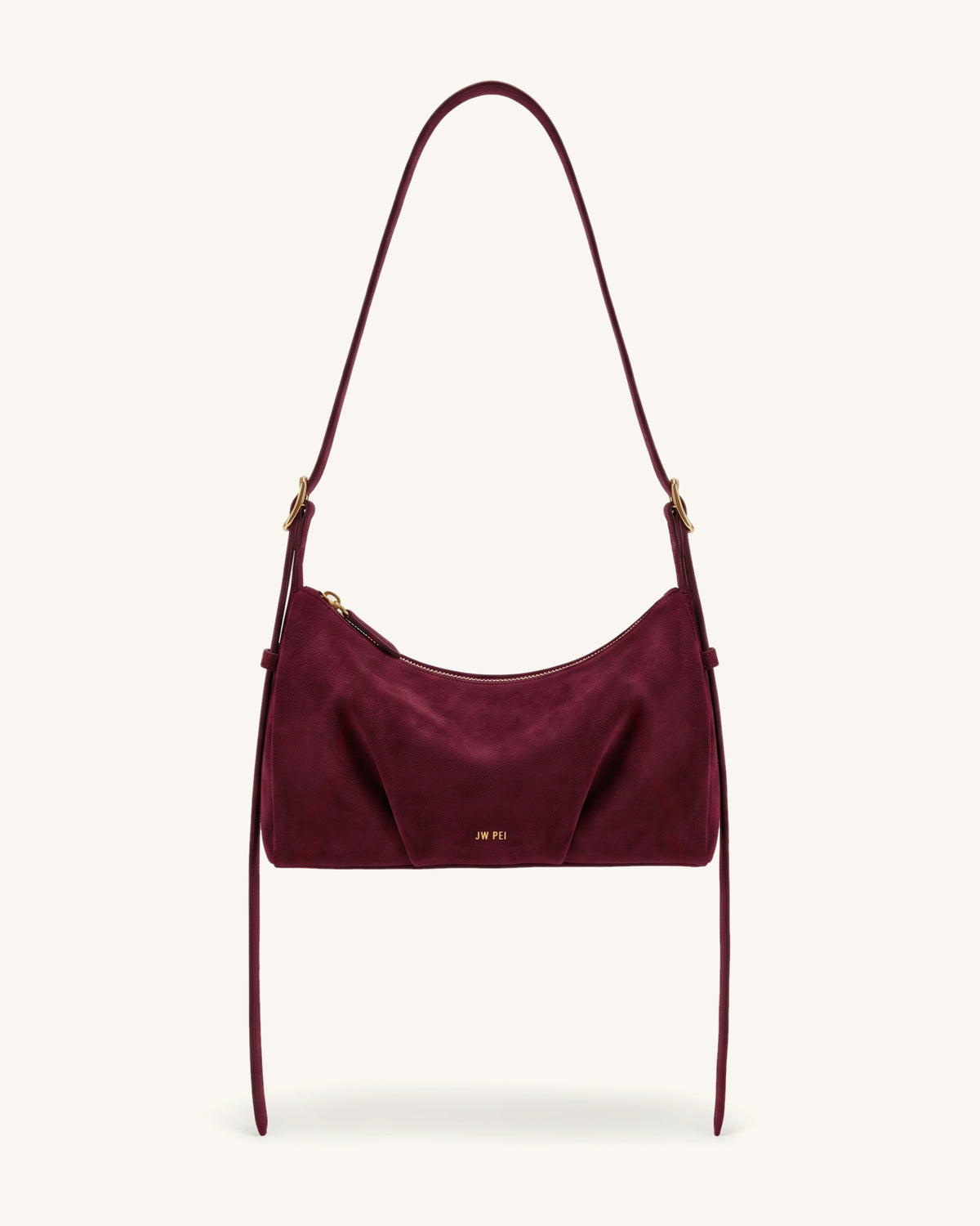Loriette Faux Suede Crossbody Bag - Burgundy