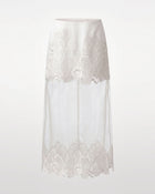 Orchid Embroidered Sheer Overlay Skirt - White