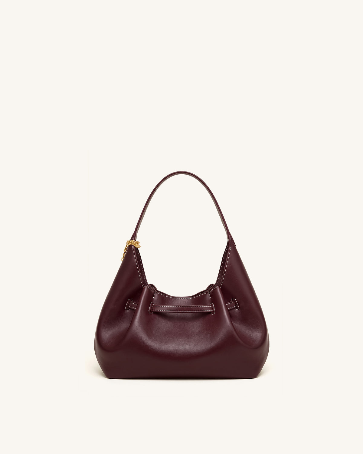 Maeve Dachshund Charm Slouchy Hobo Bag - Deep Burgundy