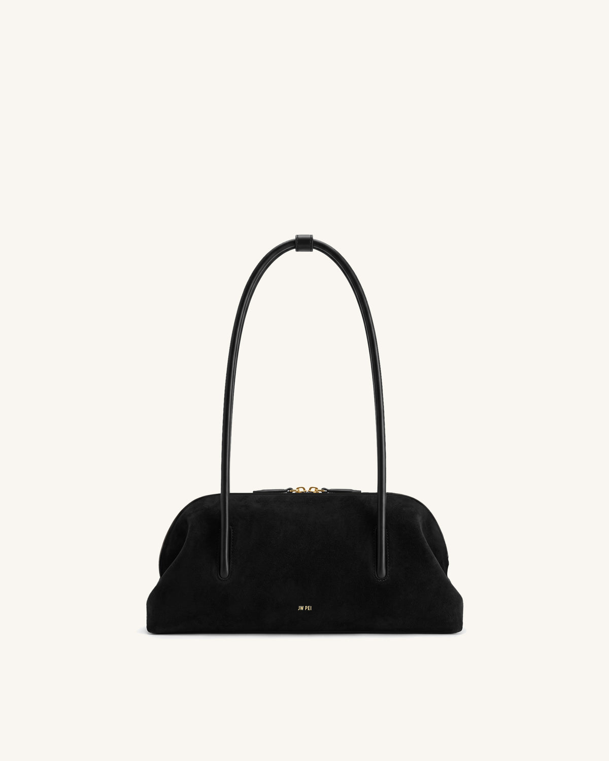 Aveline Faux Suede Shoulder Bag - Black