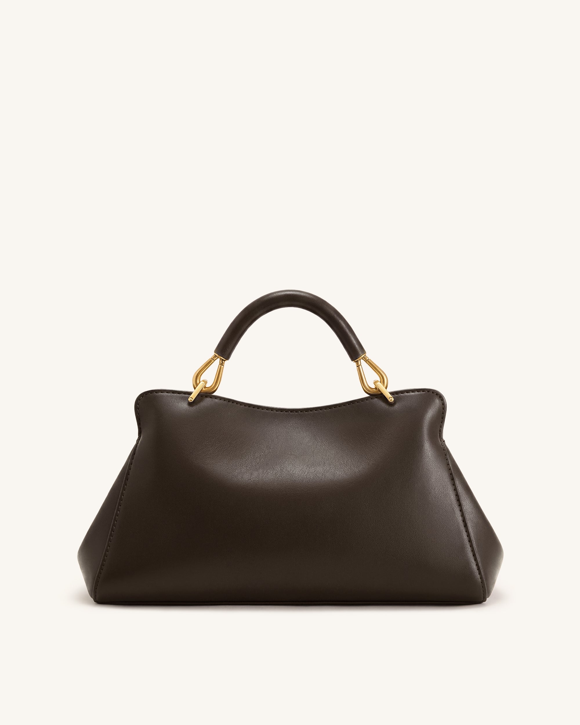 Lucia Elongated Top Handle Bag - Dark Brown
