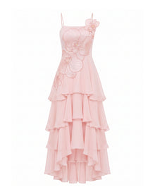 Orchid Embroidered Layered Maxi Dress - Pink
