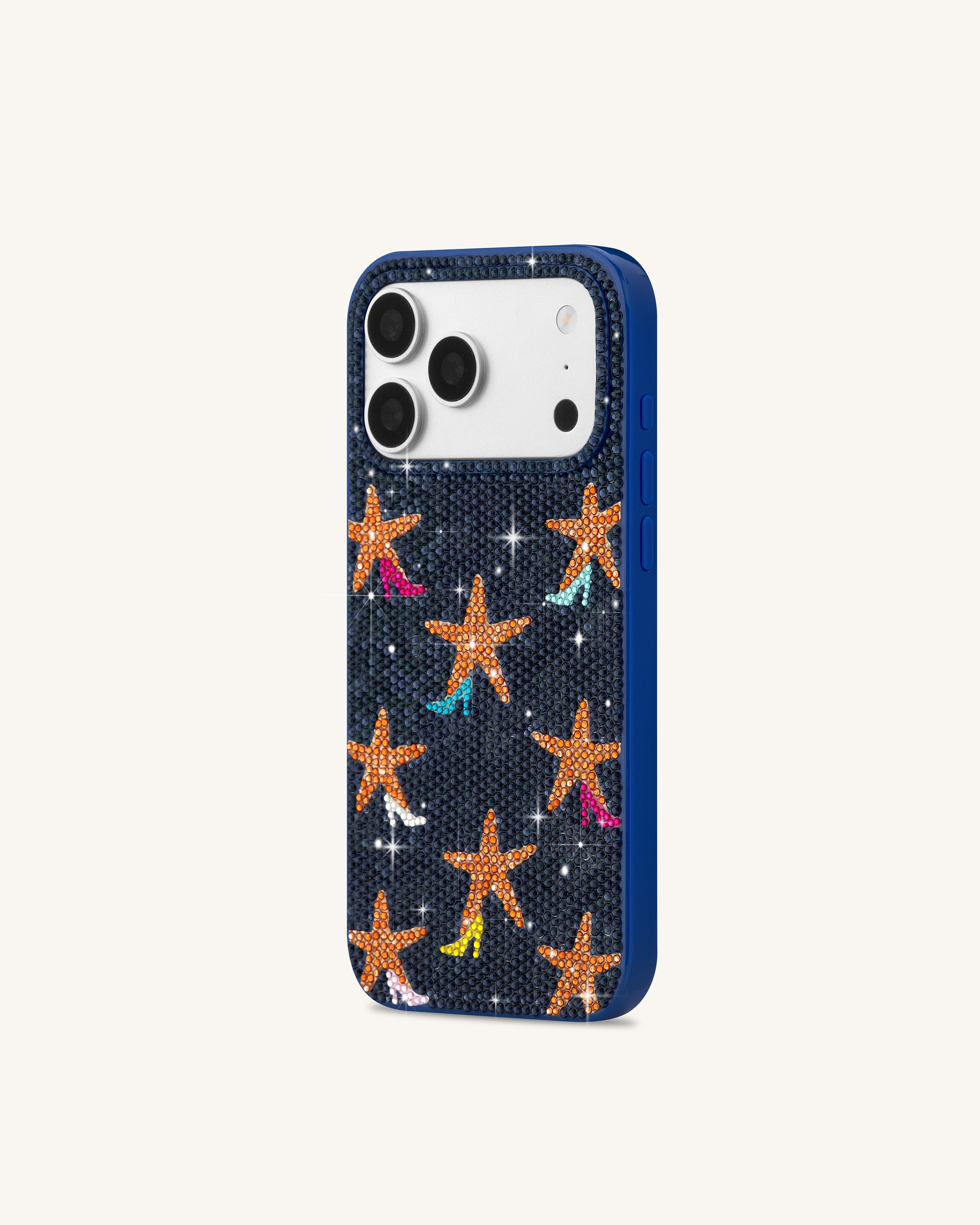 Starfish Rhinestone Phone Case - Blue