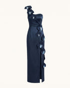 Orchid Embellished Cutout Slit Maxi Dress - Dark Blue