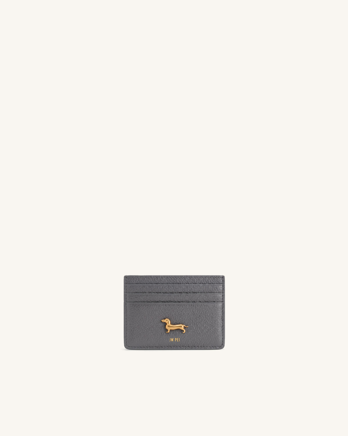 Maeve Dachshund Metal Emblem Card Holder - Charcoal Gray