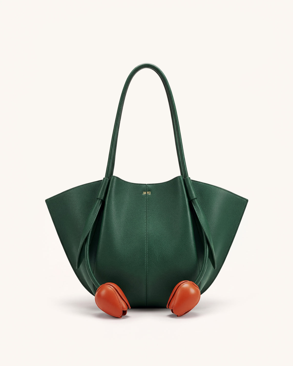 Nala Flower Shape Wide Tote Bag - Forest Green