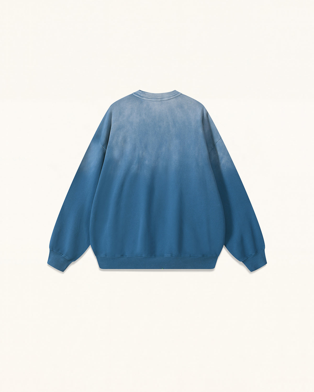Rhinestone Rose Gradient Wash Oversized Longline Sweatshirt - Ocean Blue