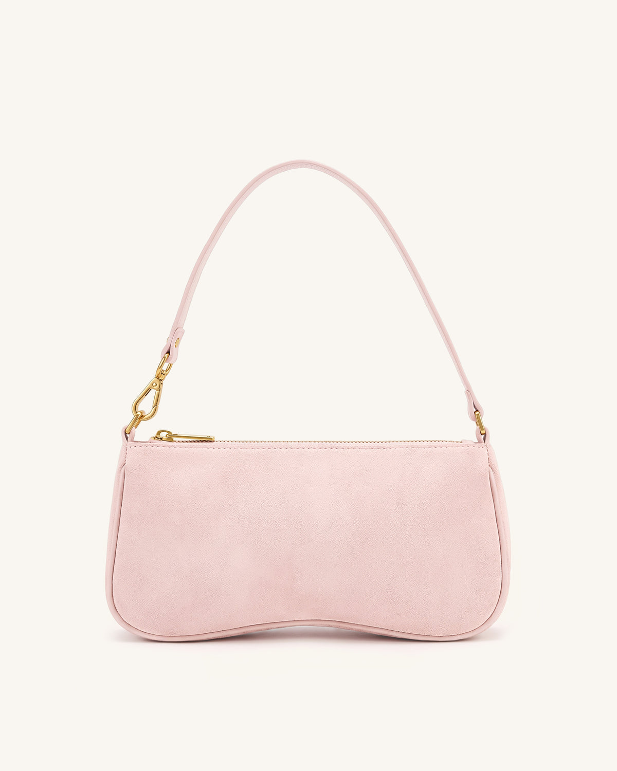 Eva Faux Suede Shoulder Handbag - Pink