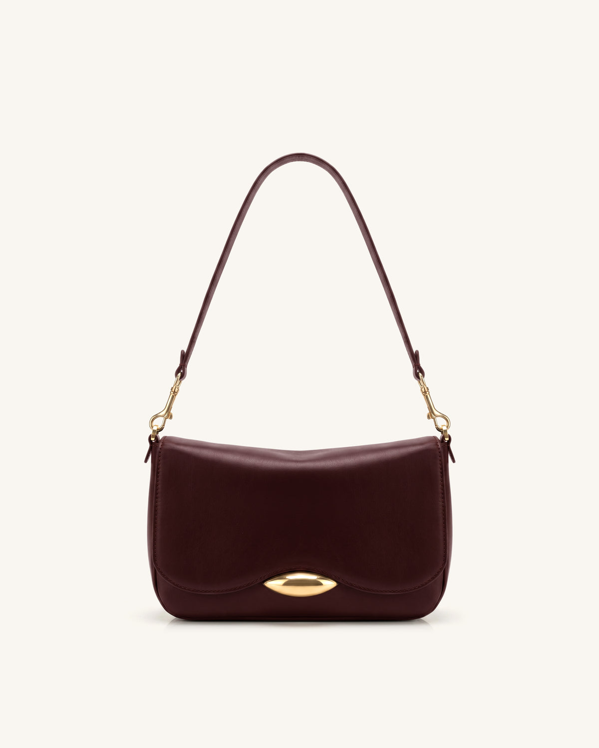 Sofia Classic Flap Shoulder Bag - Dark Burgundy