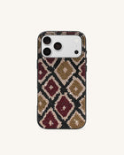 Geometric Rhinestone Phone Case - Brown