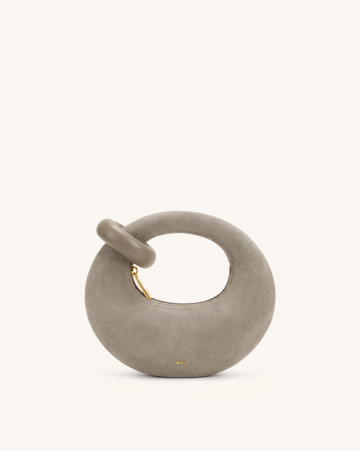 Abacus Faux Suede Mini Top Handle Bag - Oatmeal Gray
