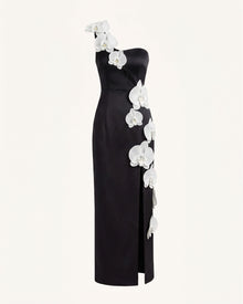 Orchid Embellished Cutout Slit Maxi Dress - Black