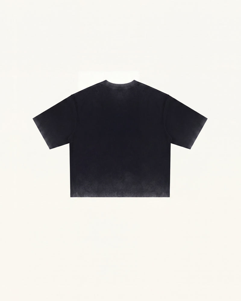 The Angelic Dripping Crystal Wings Tee - Black