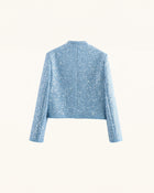 Sequin Tweed Jacket - Light Blue