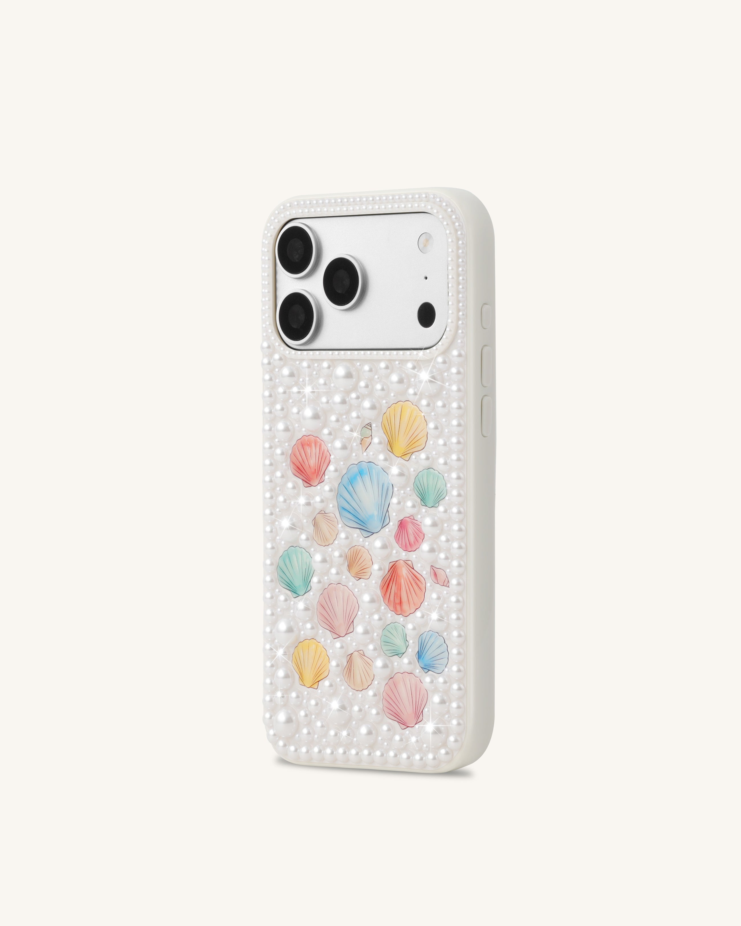Pastel Seashell Pearl Phone Case - White