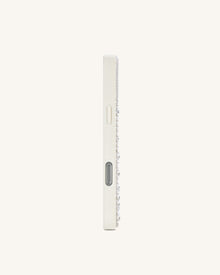 Pearl Artificial Crystal Bow Phone Case - White