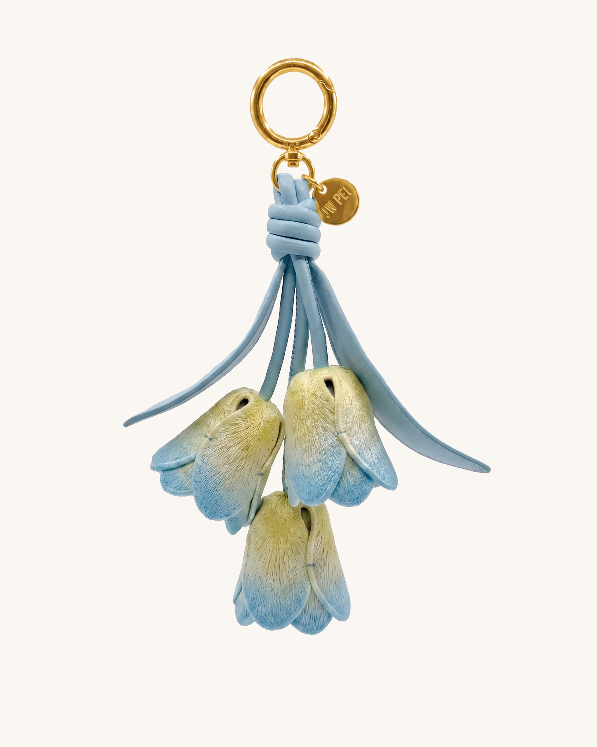 3D Embroidered Tulip Bag Charm - Gradient Blue