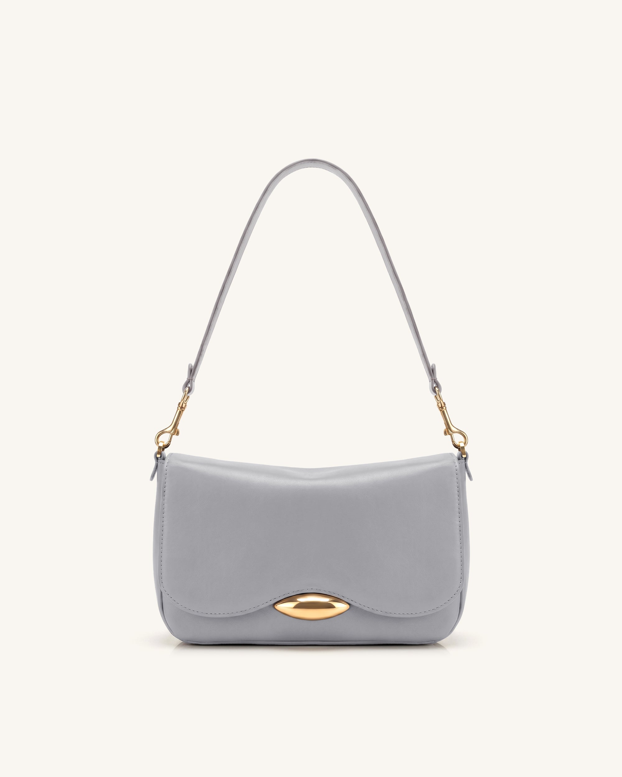 Sofia Classic Flap Shoulder Bag - Gray