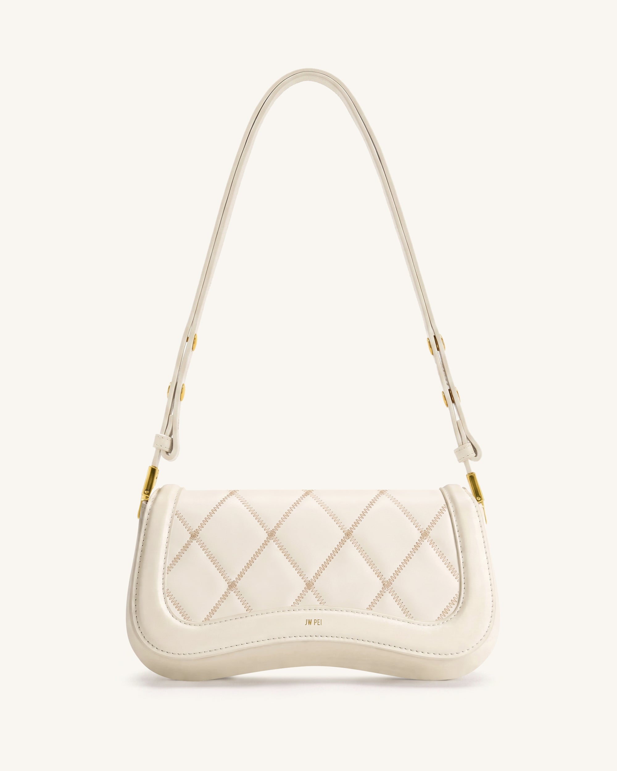 Joy Quilted Shoulder Bag - Off White
