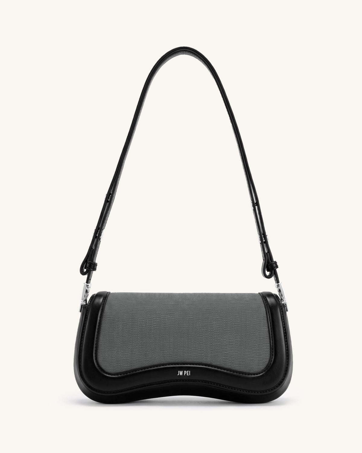 Joy Shoulder Bag - Black Grey Canvas