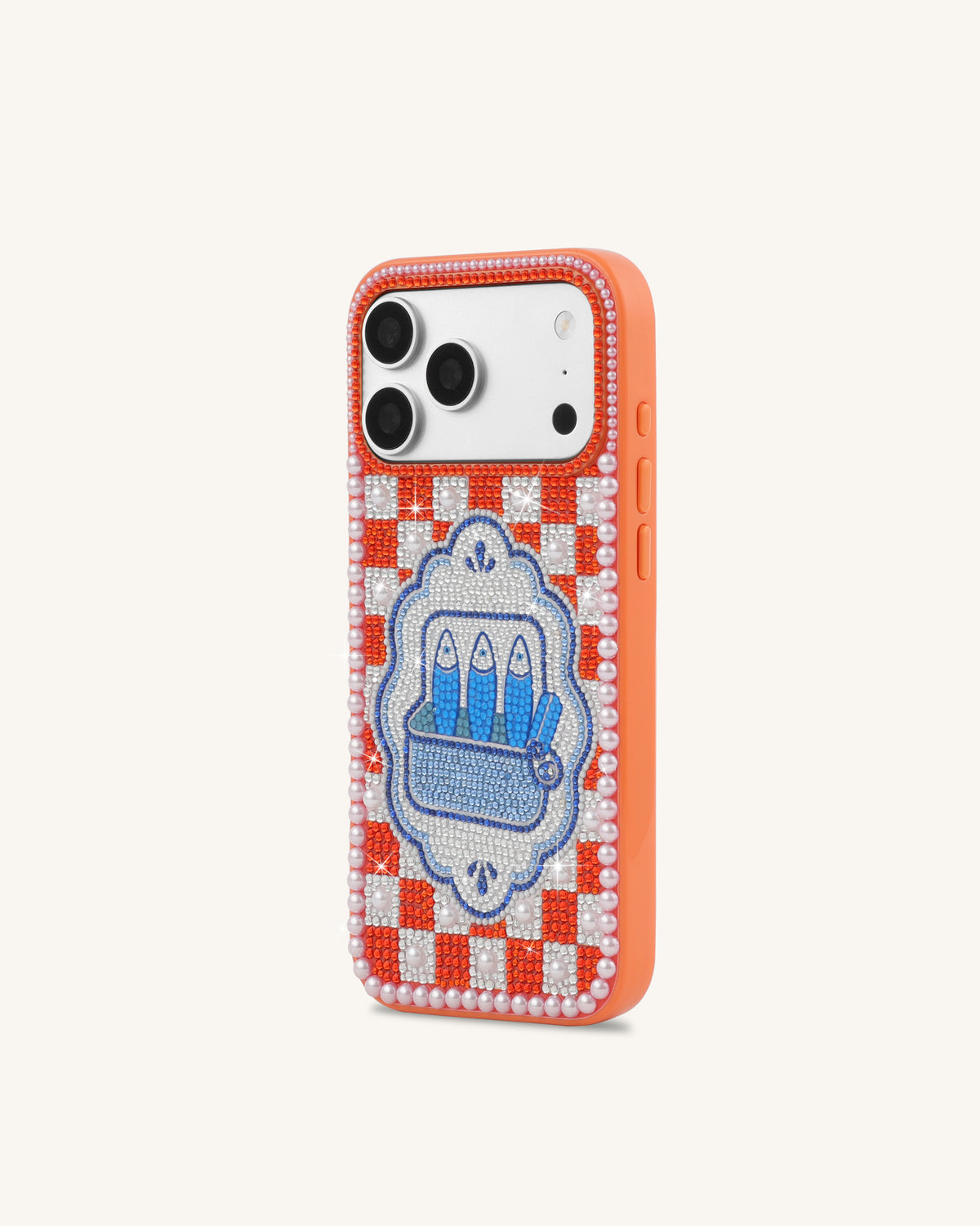 Mediterranean Sardines Artificial Crystal Phone Case - Orange