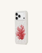 Red Coral Pearl Phone Case - White