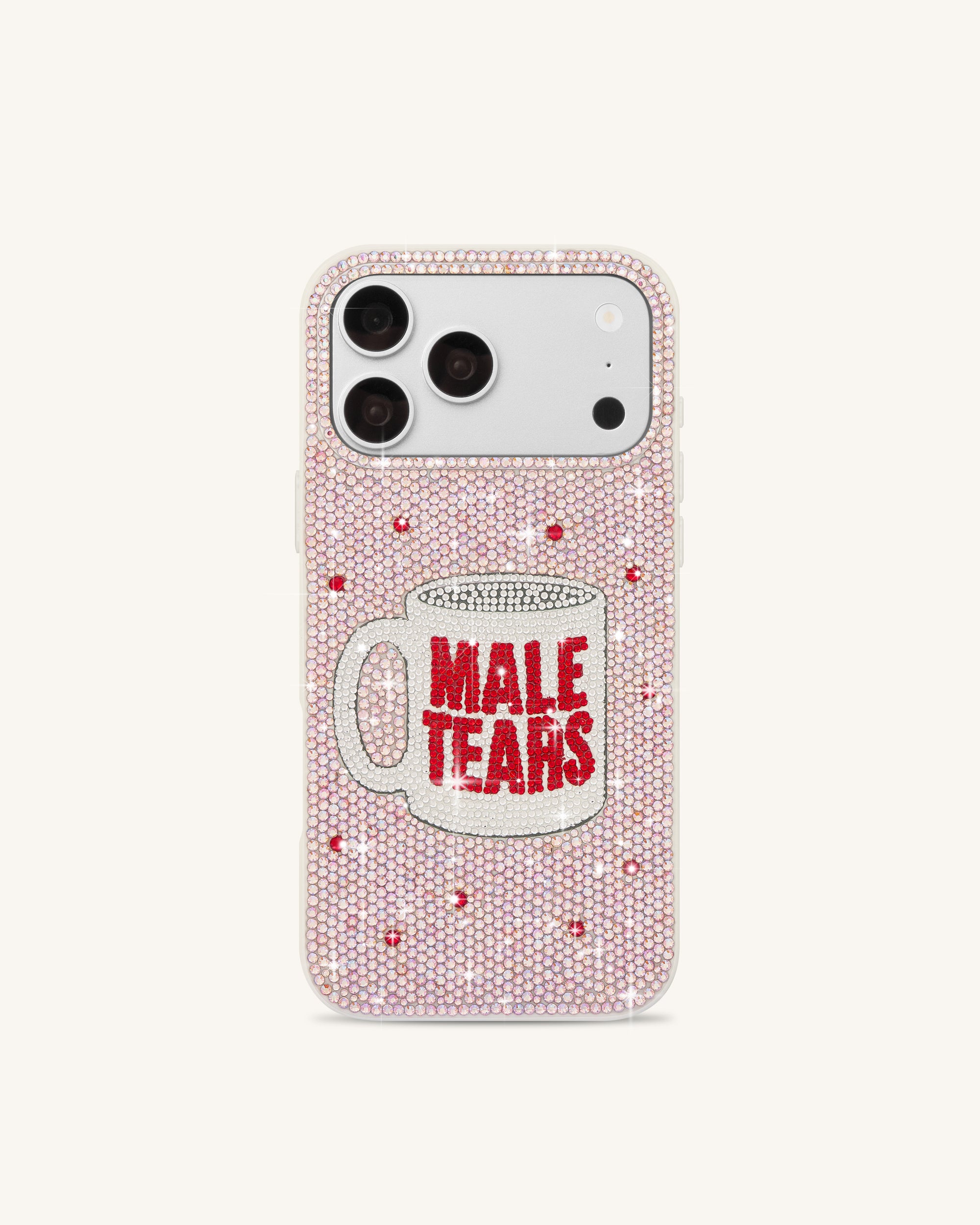 Male Tears Mug Rhinestone Phone Case - Pink